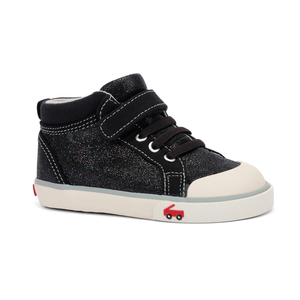 See Kai Run Signature | Peyton Black Glitter Leather